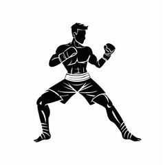 Naklejka premium Mma Fighting Vector Image. Mma Fight Action Stock Vectors and Vector Art