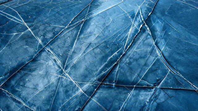 Frozen Blues: Abstract patterns etched into a frosty surface, an ethereal spectacle of icy textures in the winter season.