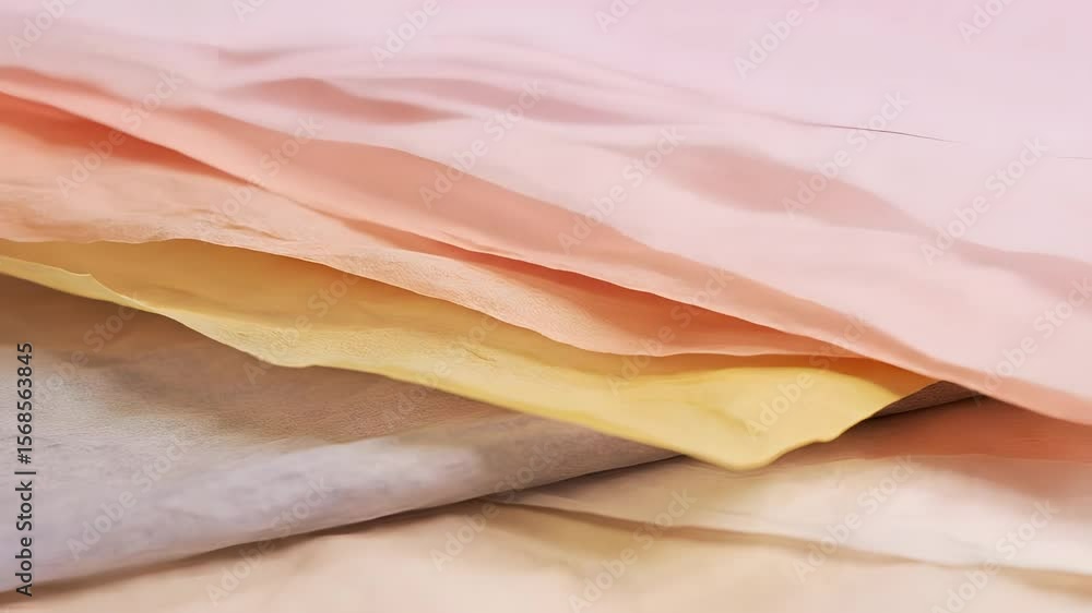 Poster abstract layers of fabric with pastel color tones soft gradient texture background art concept