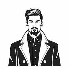 Stylish man in coat image. Handsome Stylish Man Showcasing Street Fashion.