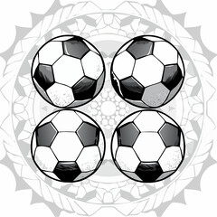 Obraz premium Four soccer balls image vector. Four soccer balls stock illustration.