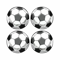 Obraz premium Four soccer balls image vector. Four soccer balls stock illustration.