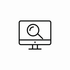 desktop search icon sign vector