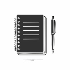 Notebook And Pen Vectors and Illustration isolated on white background.