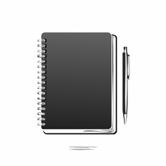 Notebook And Pen Vectors and Illustration isolated on white background.