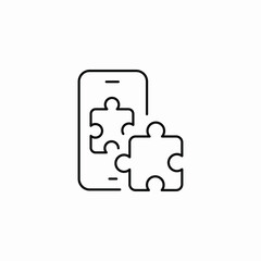 mobile puzzle pieces icon sign vector
