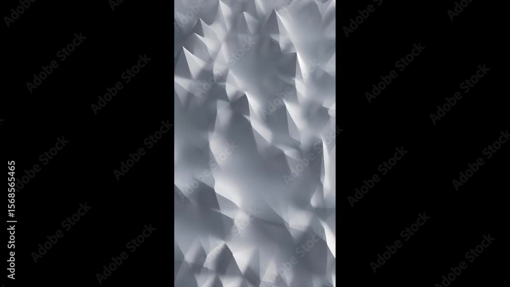 Poster abstract 3d render of dynamic white and gray geometric shapes with black space