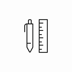 pen ruler icon sign vector