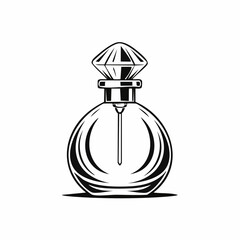 Perfume Bottle With Cap Vectors. Elegant Perfume Bottle Vector on white background.