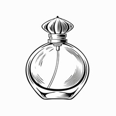 Obraz premium Perfume Bottle With Cap Vectors. Elegant Perfume Bottle Vector on white background.