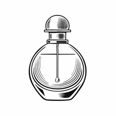 Perfume Bottle With Cap Vectors. Elegant Perfume Bottle Vector on white background.