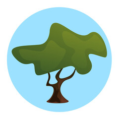 Tree isolated on white background. Vector flat graphic design illustration