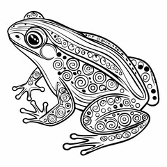 Amazon Milk Frog vector. Black and white Amazon Milk Frog vector isolated on white background.