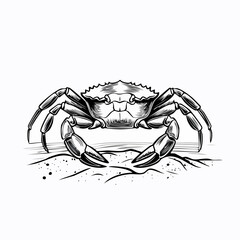 Crab on Sandy Beach image vector isolated on white background.