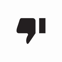thumbs down icon sign vector