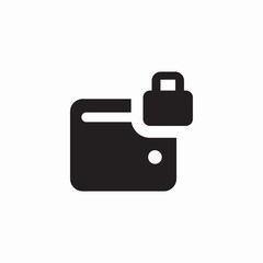 wallet lock icon sign vector