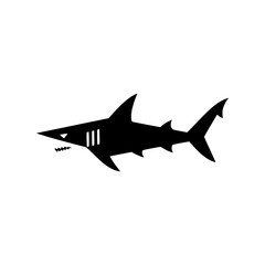 Fototapeta premium Black Silhouette of a Shark