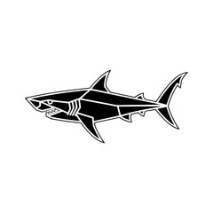 Fototapeta premium Black and White Illustration of a Shark