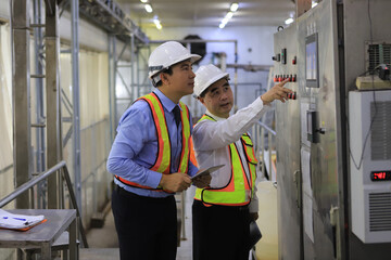 food engineer check process in food factory