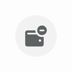 remove wallet icon sign vector