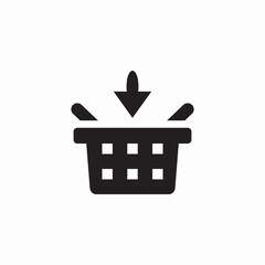 shopping basket insert icon sign vector