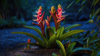 Epiphyllum Anguliger Flowering At Night with Empty Copy Space For Text