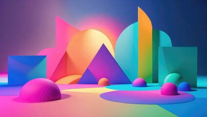 Abstract background with gradient and geometric shapes featuring space for text