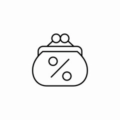coin wallet percentage icon sign vector