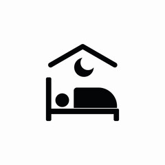 sleeping accomodation icon sign vector