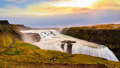 gullfoss the golden waterfall in iceland