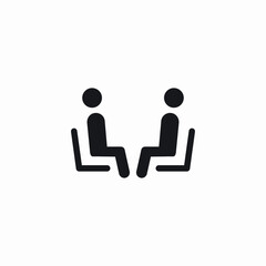 facing seats icon sign vector