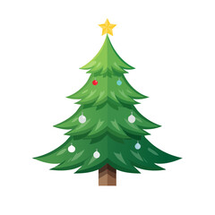 Obraz premium A Christmas Tree Isolated on a Transparent Background 
