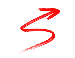hand drawing red arrow isolated on the transparent background, marker sign,hand-drawn doodle grunge arrow highlights 