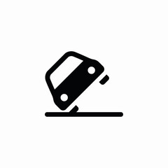 rollover accident icon sign vector