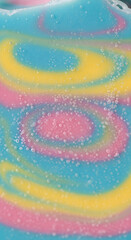 Obraz premium Colorful pastel swirl with bubbles background texture