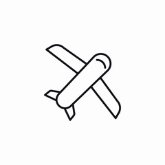 flying plane icon sign vector