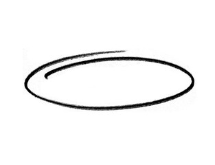 Hand drawing marker circles round isolated on the transparent background, highlighting , design assets, black red circle round