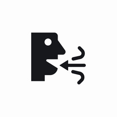 mouth breathe inhale icon sign vector