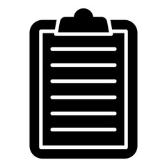Ruled paper with clipboard glyph solid icon