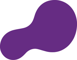 Abstract Purple Shape on White Background, Fluid and Organic Blob, Rounded Forms