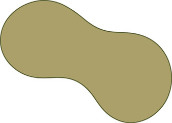 Peanut Shape Illustration: Abstract organic form in brown color, isolated on white