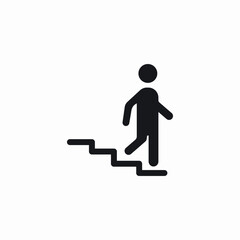 walking down stairs icon sign vector