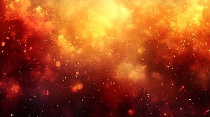 Fototapeta premium Vibrant abstract design with fiery hues and glowing particles.