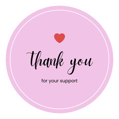 Cute and simple thank you sticker