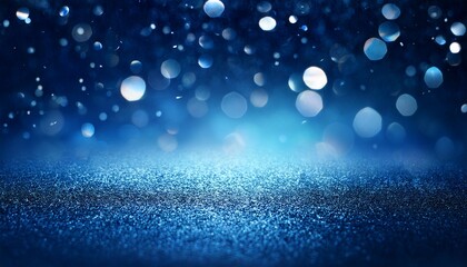 dark blue glittery background with soft bokeh lights
