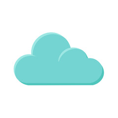 Fototapeta premium Sky Blue Cloud Illustration on Black Background, Weather Forecast Symbol