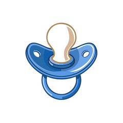Fototapeta premium Blue Baby Pacifier Illustration Comfort Soother Teether Toy for Infant Newborns Childcare Accessory on Isolated Background