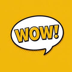 Yellow pop art wow speech bubble graphic