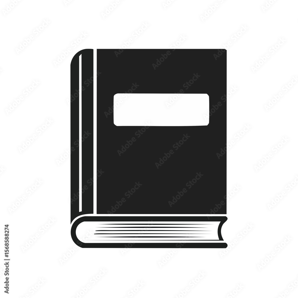 Poster dark book illustration with white label on front for notes or a title in an open educational resourc