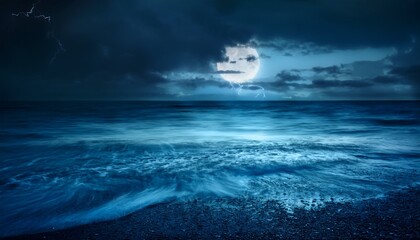 spooky eerie ocean dark sky haunting seascape mysterious night
